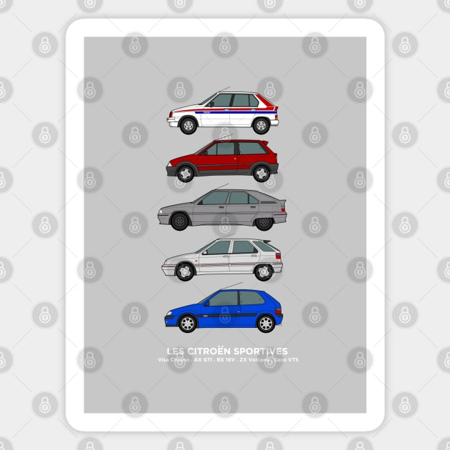 Citroen hot hatches car collection Magnet by RJW Autographics